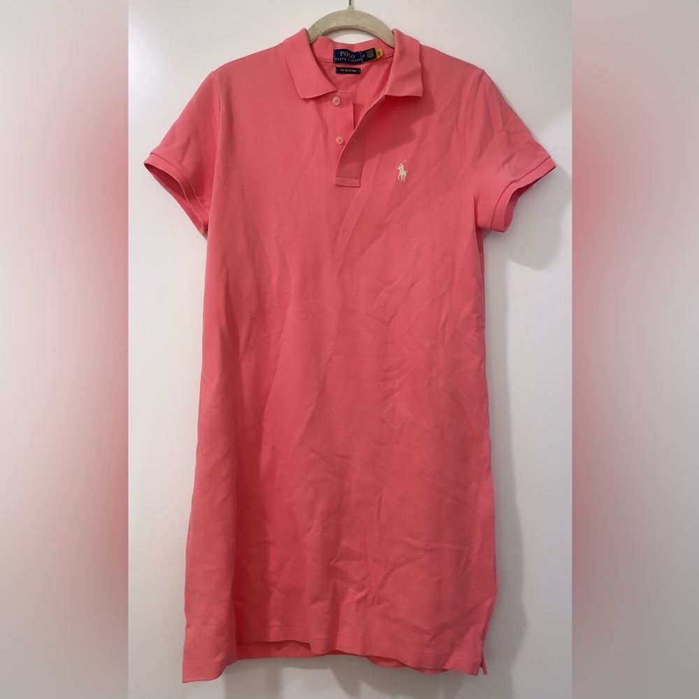 Polo Ralph Lauren Dress The Mesh Mini Pink Peach Orange White Size M
